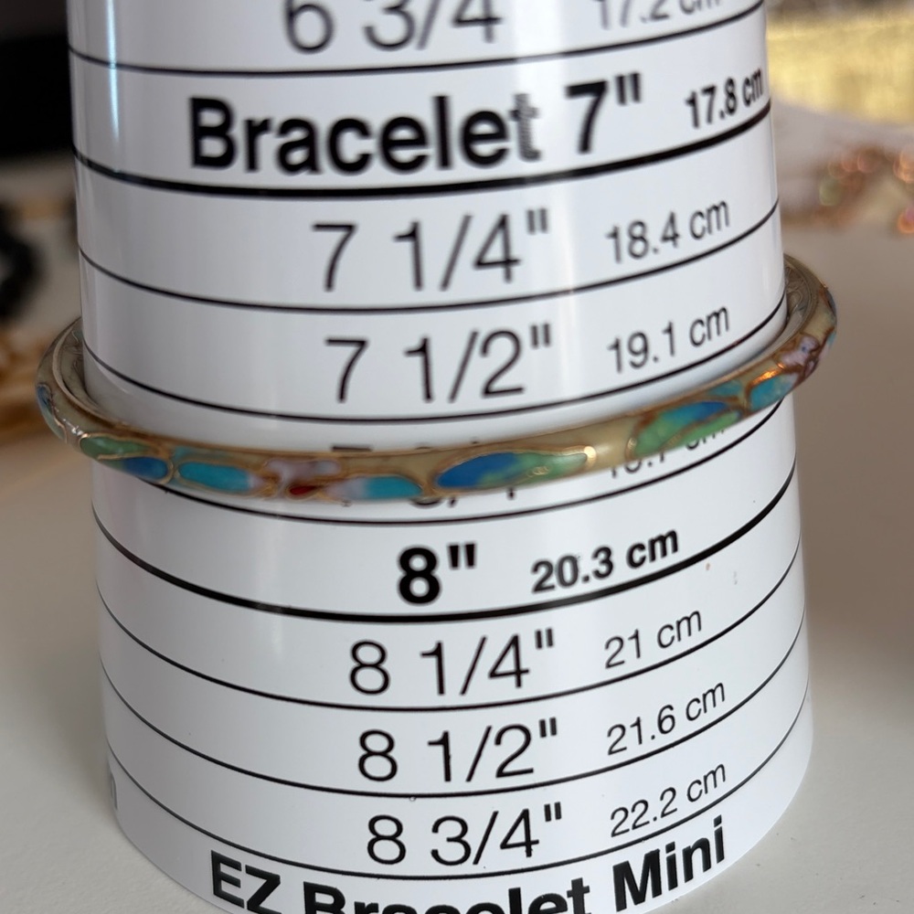 Cloisonné Multicolor Bangle Bracelet - Picture 6 of 6